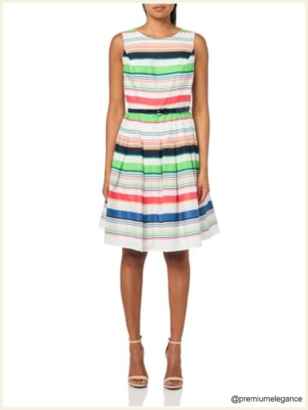 Women's Sleeveless Fit and Flare Dress 100% Cotton Button Down